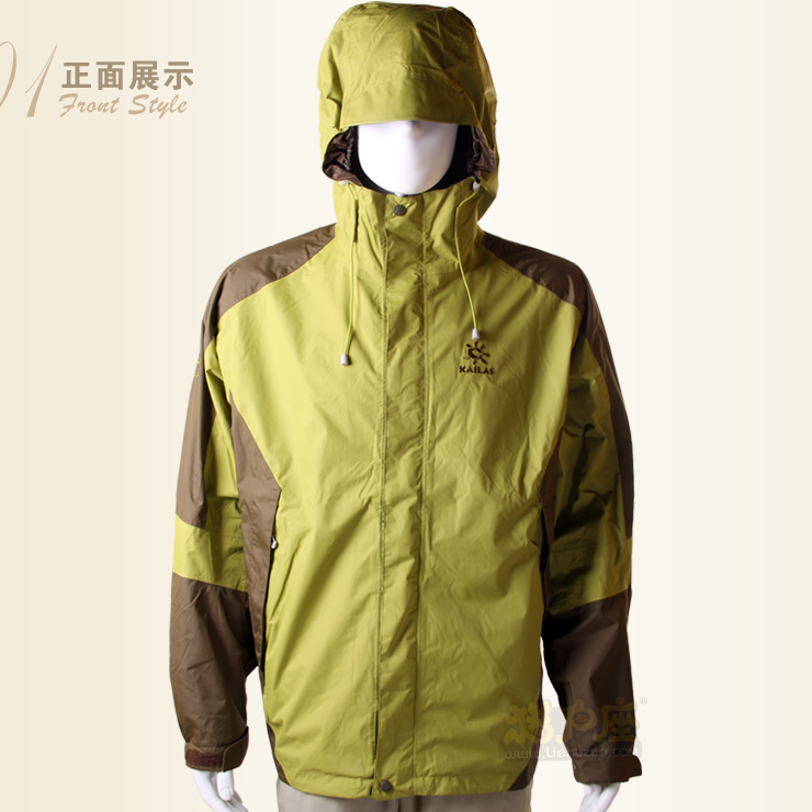 凯乐石(kailas) 男款二层冲锋衣(猎风)KG111661 茶绿.jpg